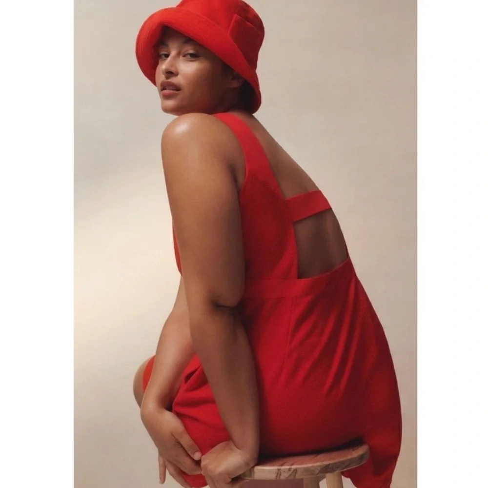NWT Anthropologie - Maeve Red Sleeveless Scoopneck Mini Dress - Picture 6 of 10